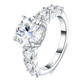 Prediletta 3 Carat Moissanite Side-Stone Ring in Sterling Silver