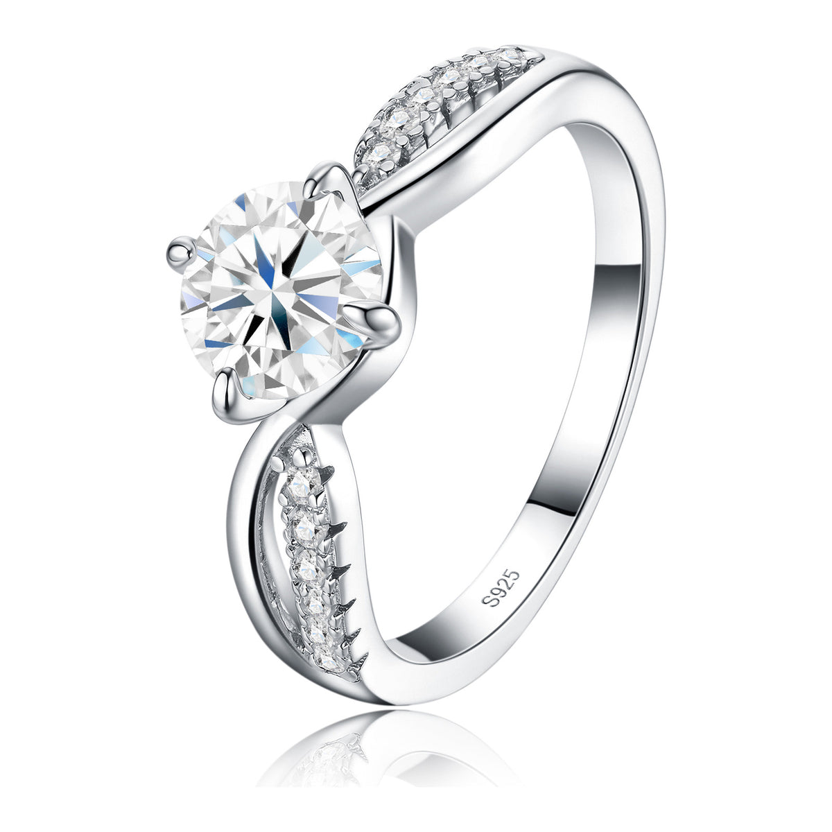 Svolta 1 Carat Moissanite Bypass Ring in Sterling Silver