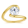 Presa 2 Carat Moissanite Wrap Ring in Gold-Tone Sterling Silver