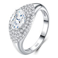 Pupilla 1.5 Carat Oval-Cut Moissanite Pavé Dome Ring in Sterling Silver