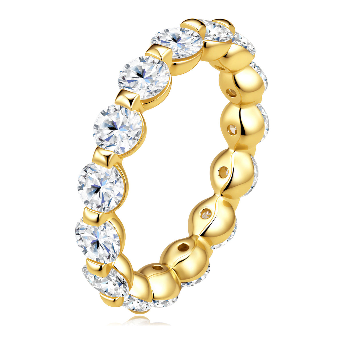 Sarabanda Moissanite Eternity Band Ring in Gold-Tone Sterling Silver