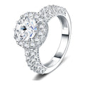 Ricamo 2 Carat Moissanite Halo Ring in Sterling Silver