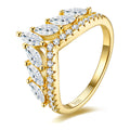 Principessa Moissanite Tiara Ring in Gold-Tone Sterling Silver