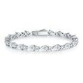 Andante Pear-Cut Moissanite Tennis Bracelet in Sterling Silver