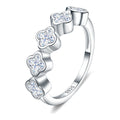 Serto Clover-Cut Moissanite Five-Stone Ring in Sterling Silver