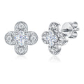 Prospera Clover-Cut Moissanite Clover Stud Earrings in Sterling Silver