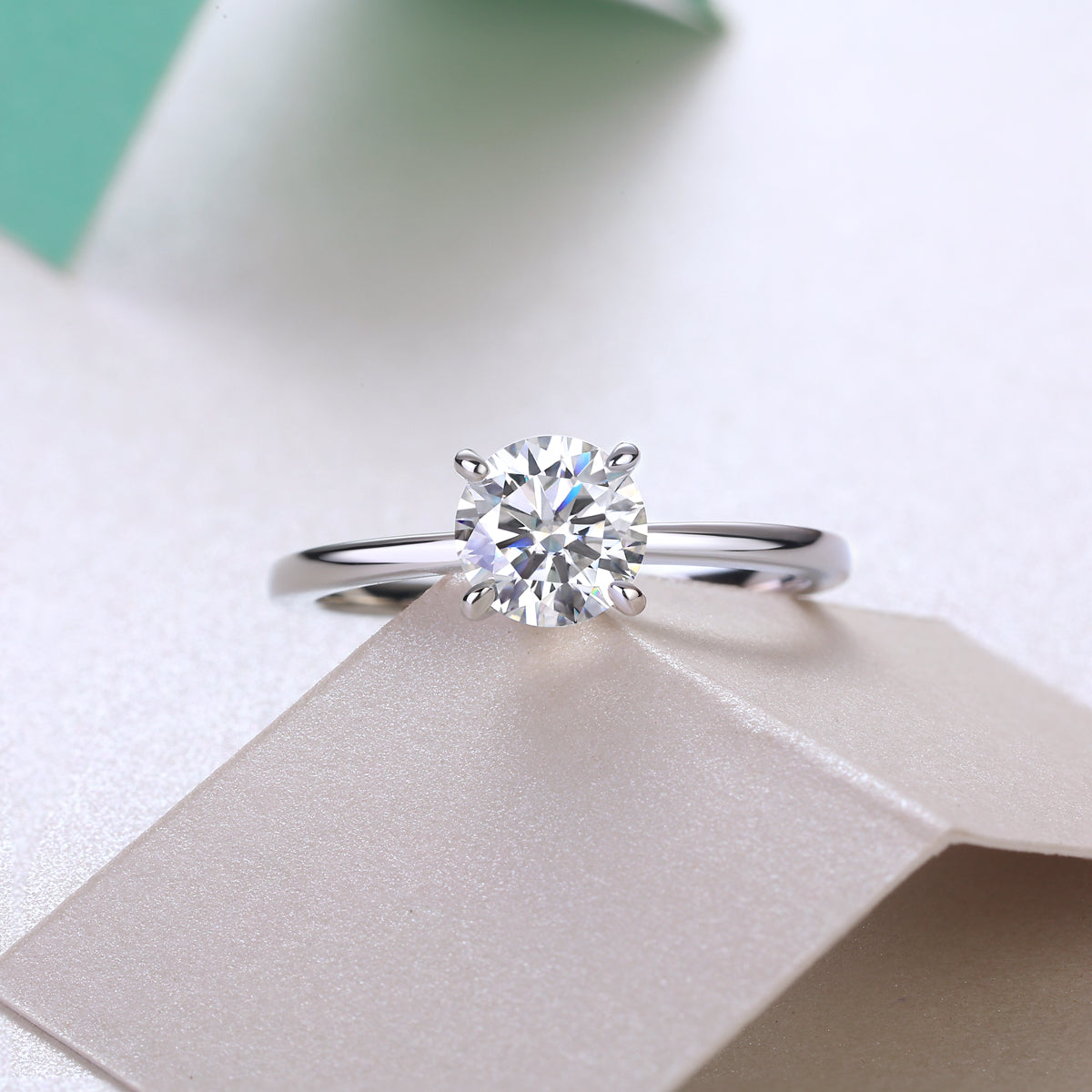 Vow ring 1ct sterling silver synthetic moissanite