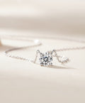 Forever Bond 1ct moissanite solitaire pendant necklace in 925 sterling silver