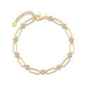 Graffetta Moissanite Chain Bracelet in Gold-Tone Sterling Silver