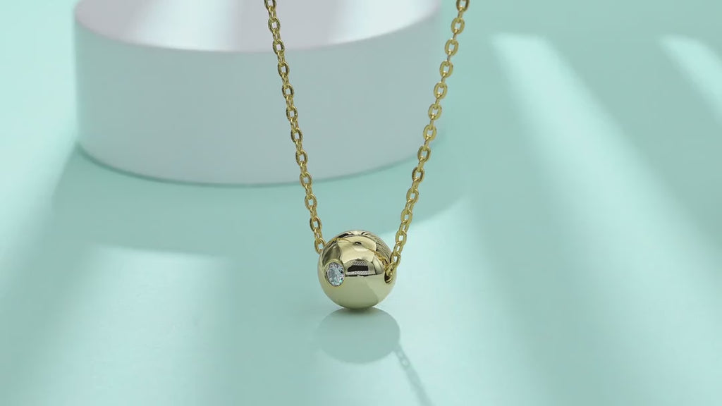 Fortune Moissanite Disc Pendant Necklace in Gold-Tone Sterling Silver — video