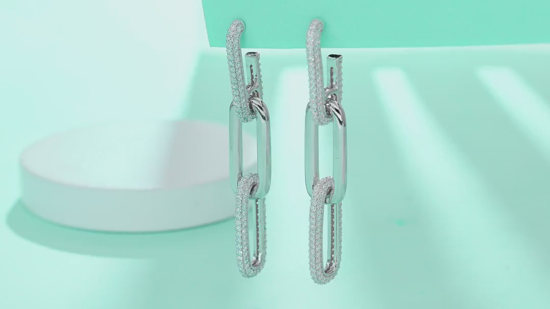 Circo Moissanite Hoop Earrings in Sterling Silver — video