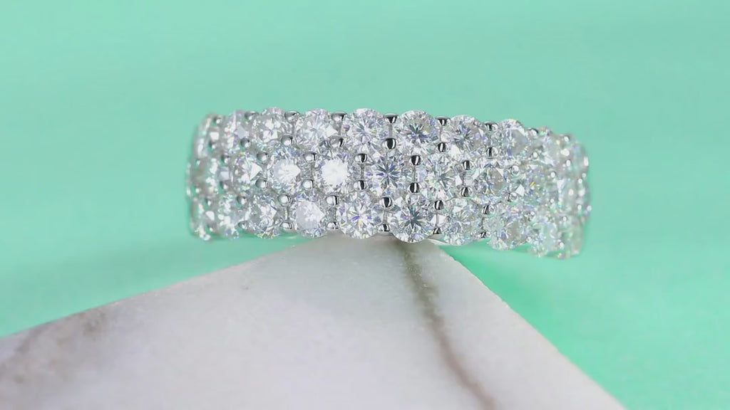 Phantom Moissanite Band Ring in Sterling Silver — video