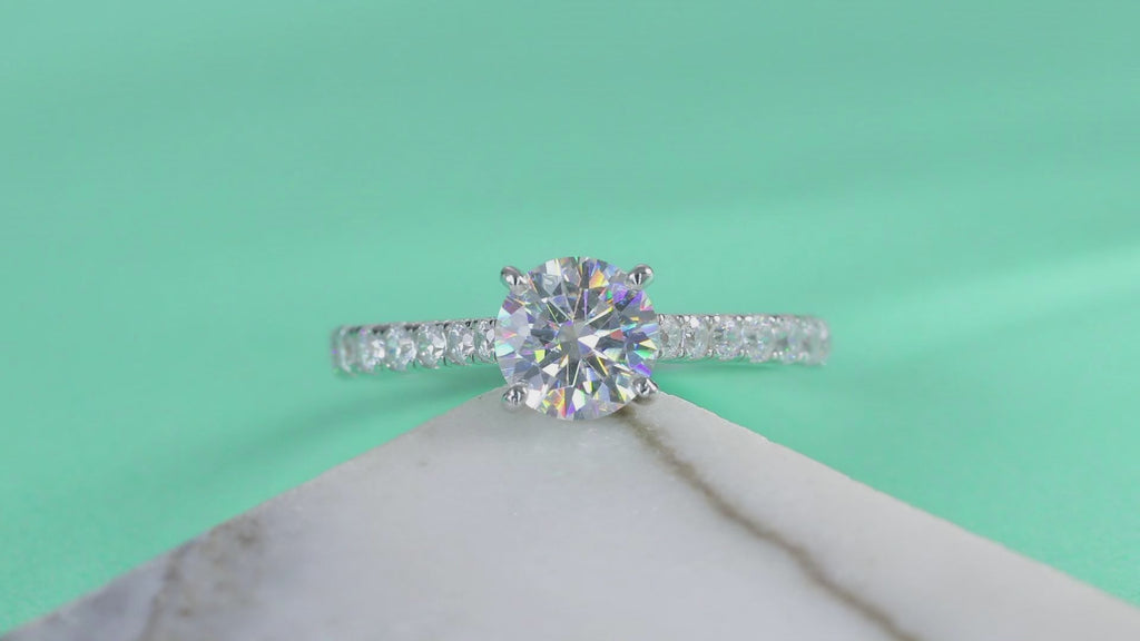 Smitten 1 Carat Moissanite Solitaire Ring in Sterling Silver — video