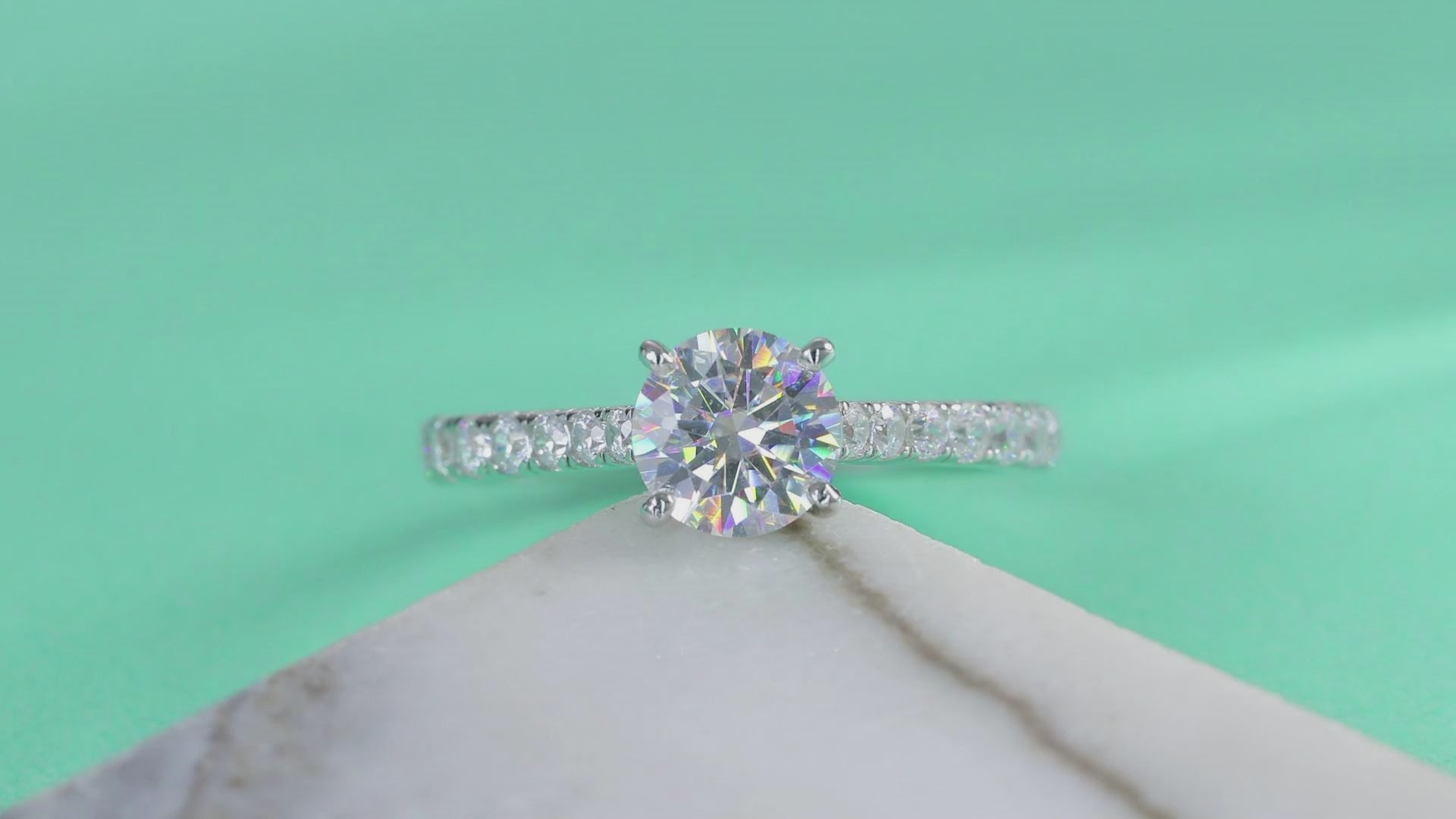 Smitten 1 Carat Moissanite Solitaire Ring in Sterling Silver — video