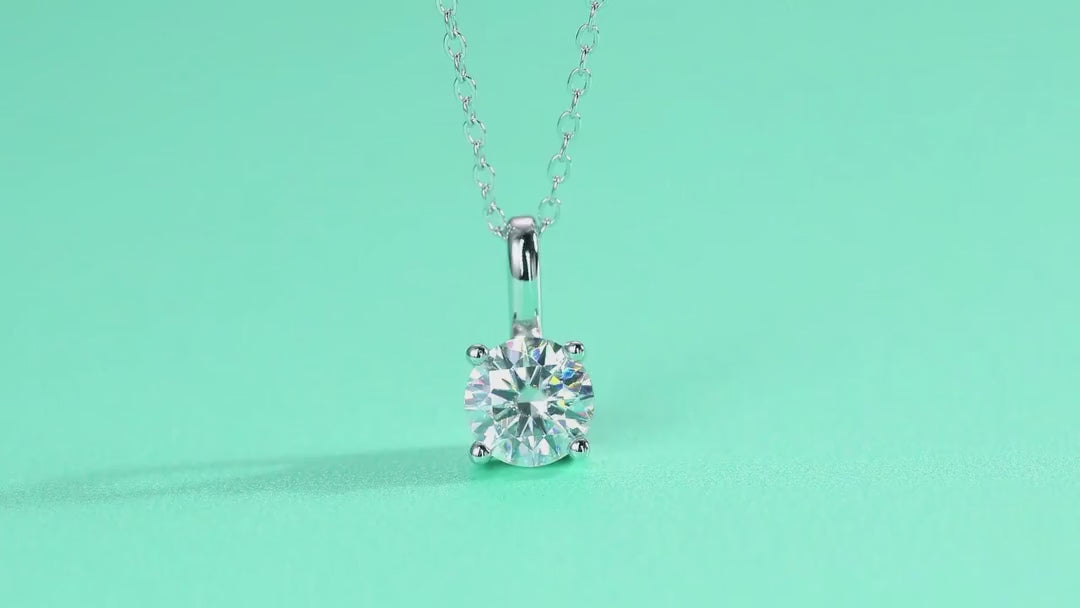 Encounter 1 Carat Moissanite Solitaire Pendant Necklace in Sterling Silver — video