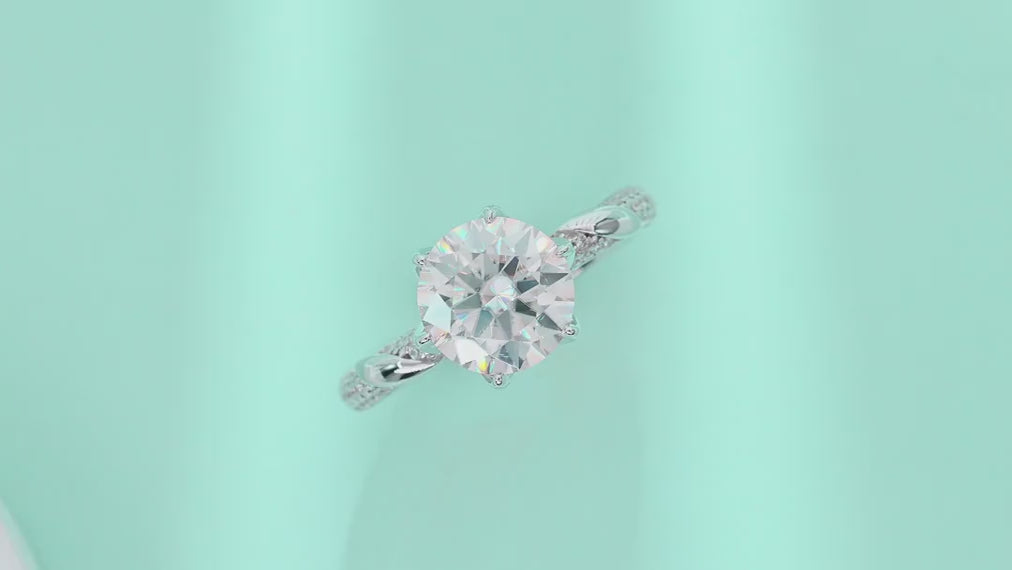 Arctic 3 Carat Moissanite Solitaire Ring in Sterling Silver — video