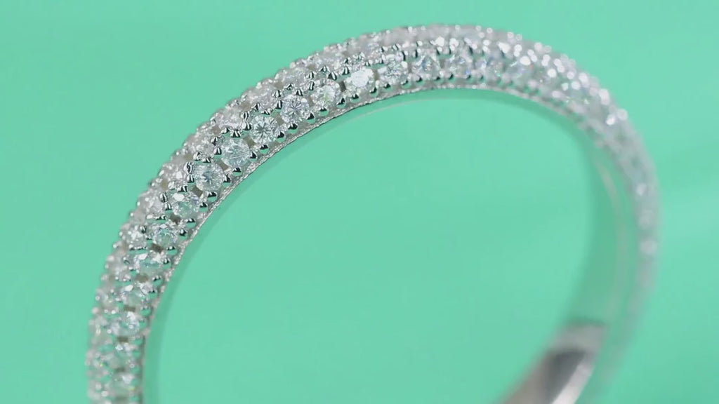 Mr. Right Moissanite Eternity Band Ring in Sterling Silver — video