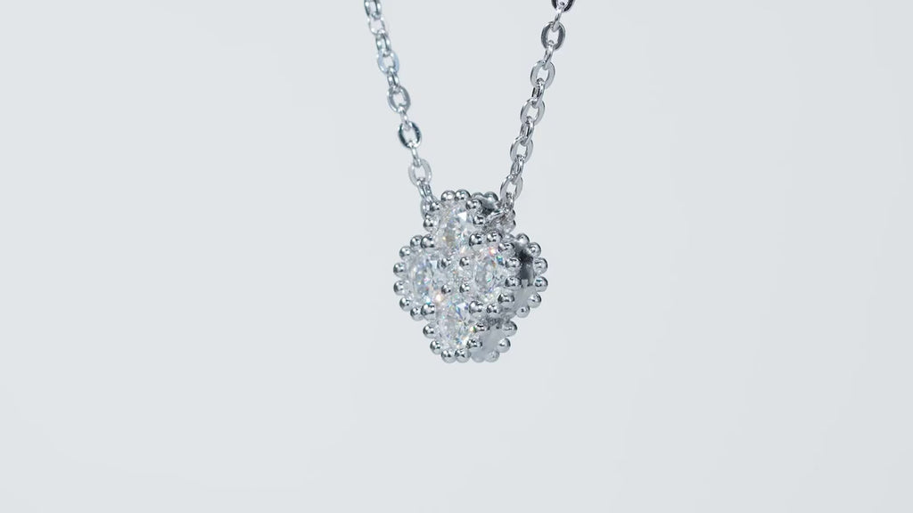 Nosegay Moissanite Cluster Pendant Necklace in Sterling Silver — video