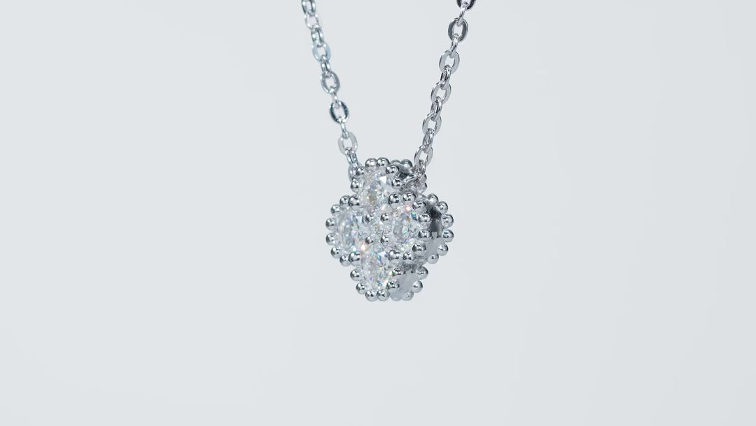 Nosegay Moissanite Cluster Pendant Necklace in Sterling Silver — video
