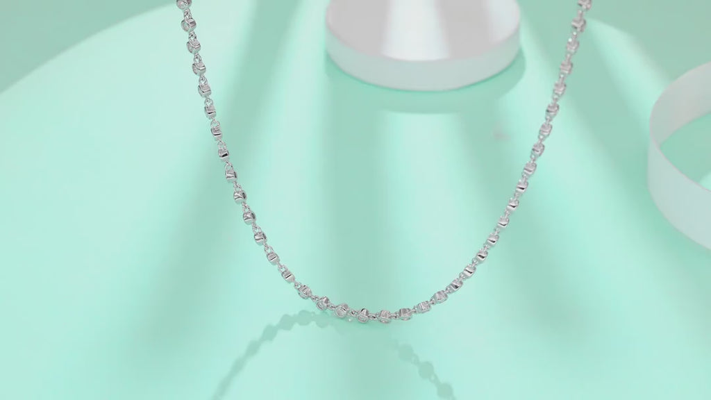 Full Circle Moissanite Tennis Necklace in Sterling Silver — video