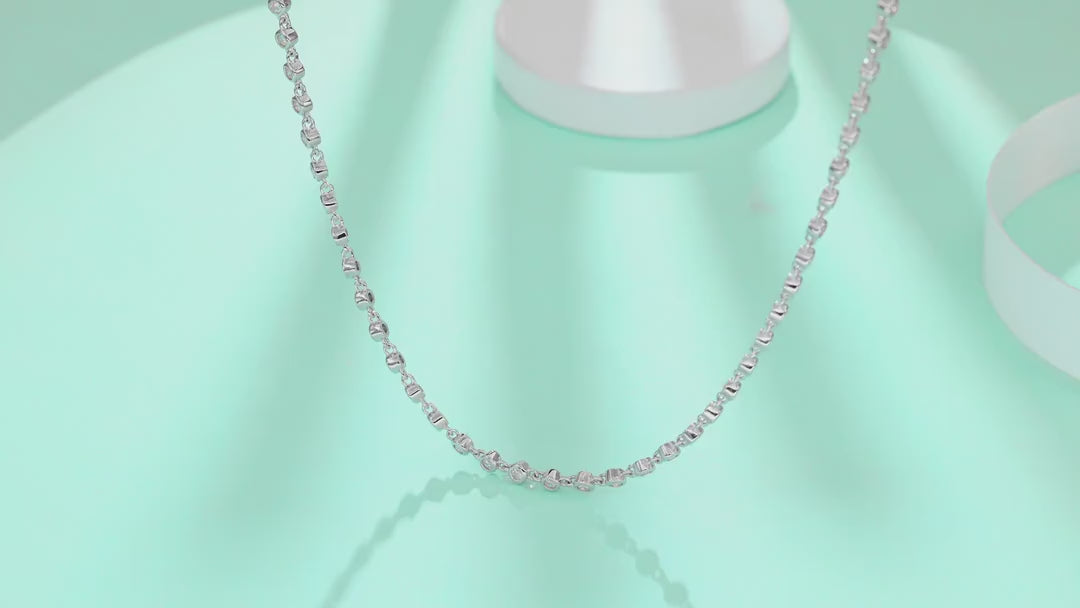 Full Circle Moissanite Tennis Necklace in Sterling Silver — video
