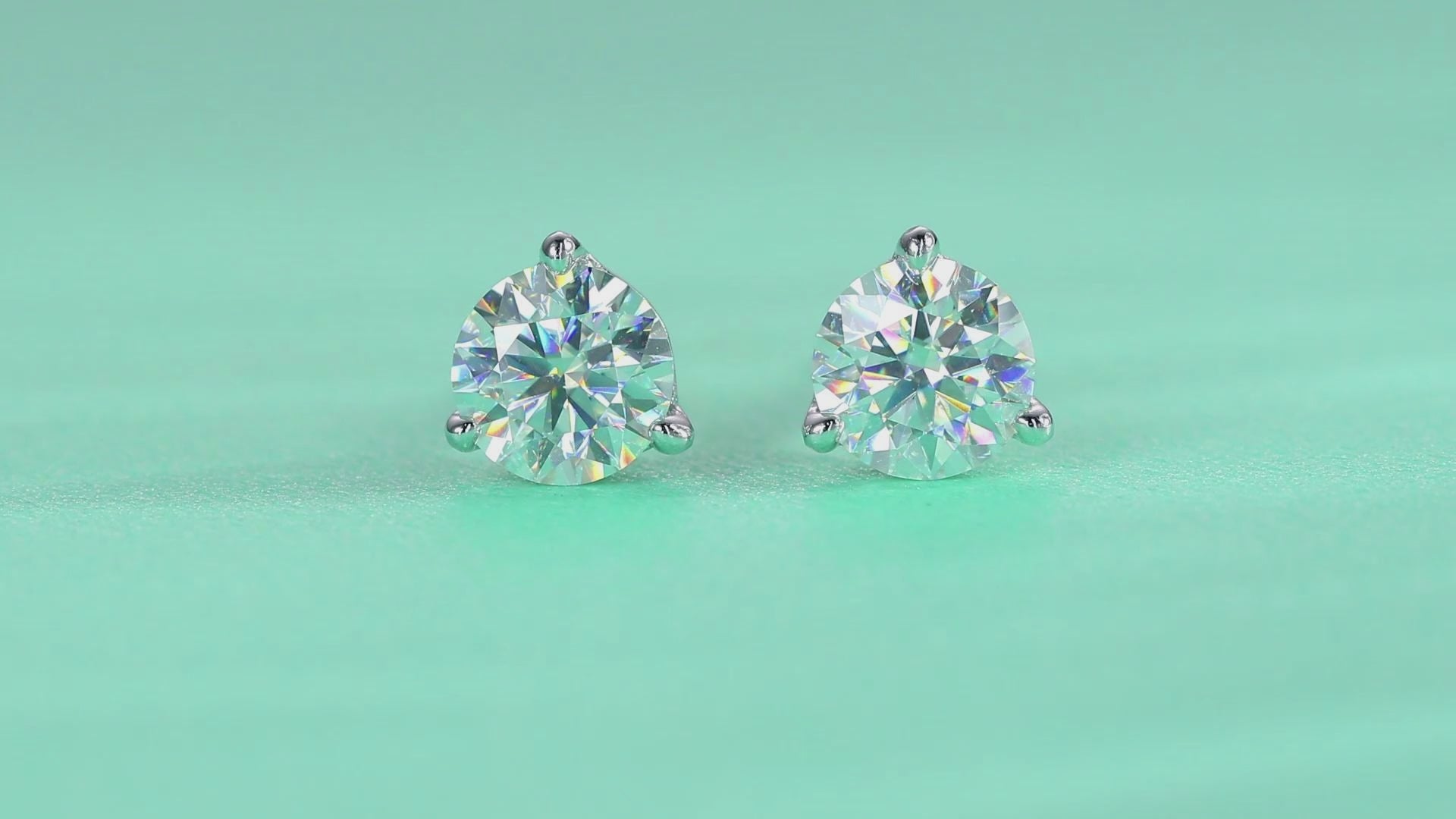 Moment 0.5 Carat Moissanite Stud Earrings in Sterling Silver — video