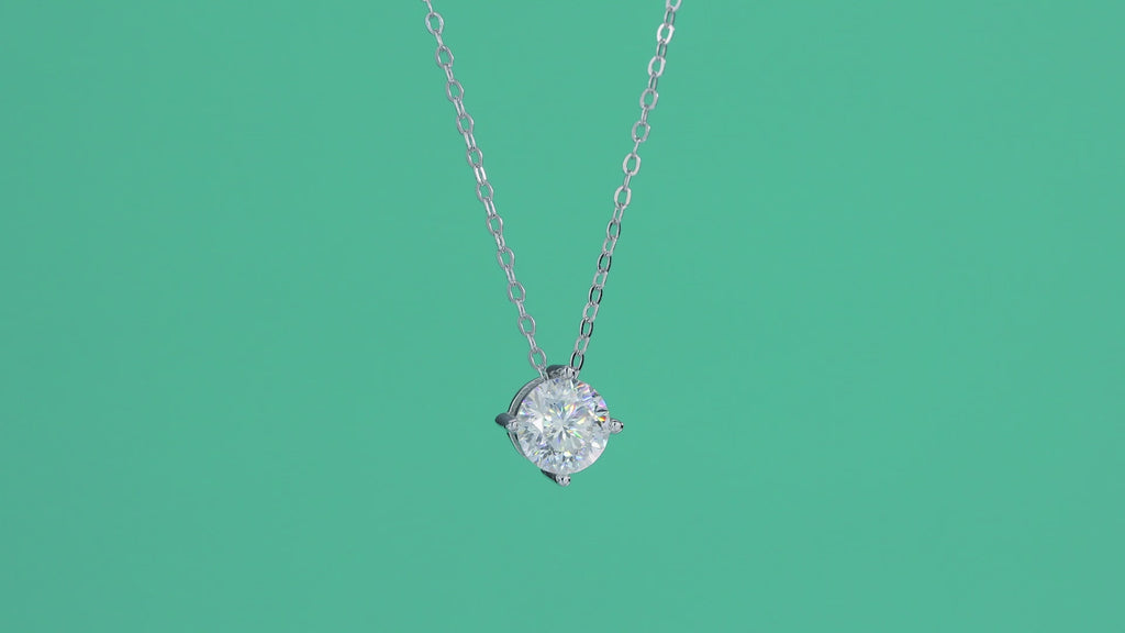 True Heart 1 Carat Moissanite Pendant Necklace in Sterling Silver — video