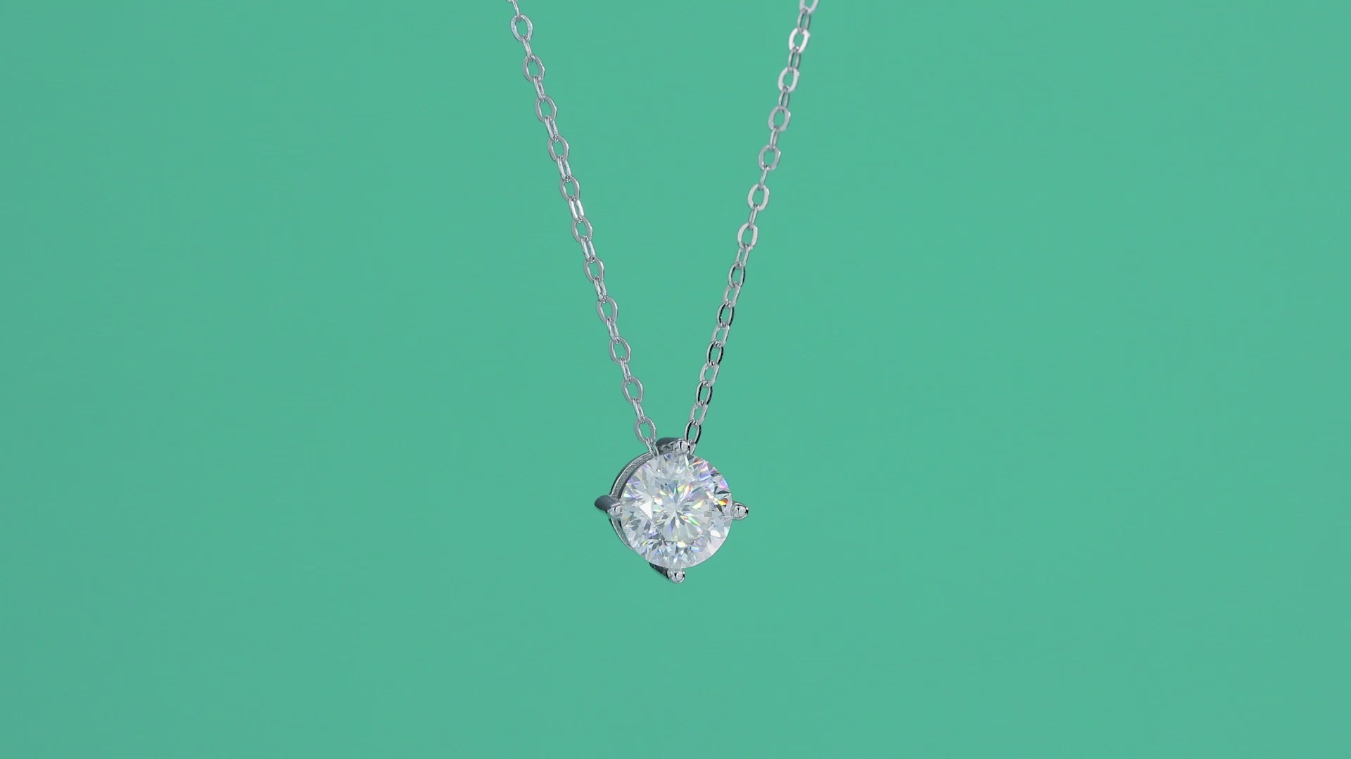 True Heart 1 Carat Moissanite Pendant Necklace in Sterling Silver — video