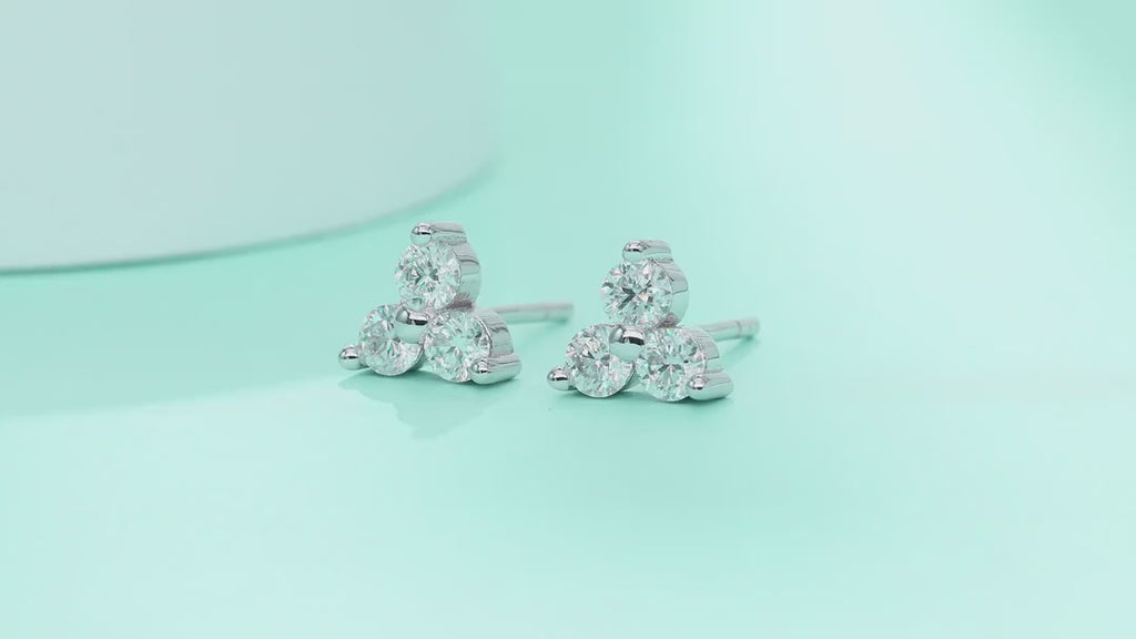 Celestia Moissanite Moon and Star Drop Earrings in Sterling Silver — video