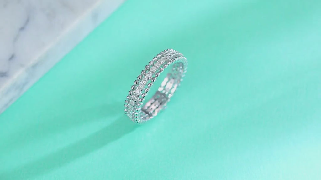 Flutter 1 Carat Moissanite Halo Pendant Necklace in Sterling Silver — video