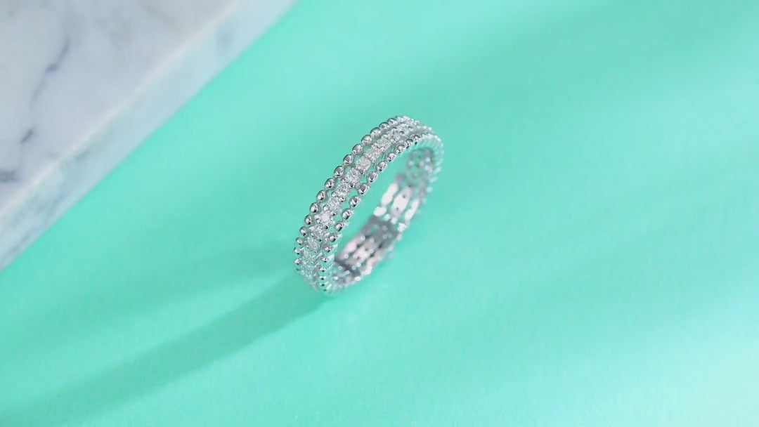Flutter 1 Carat Moissanite Halo Pendant Necklace in Sterling Silver — video