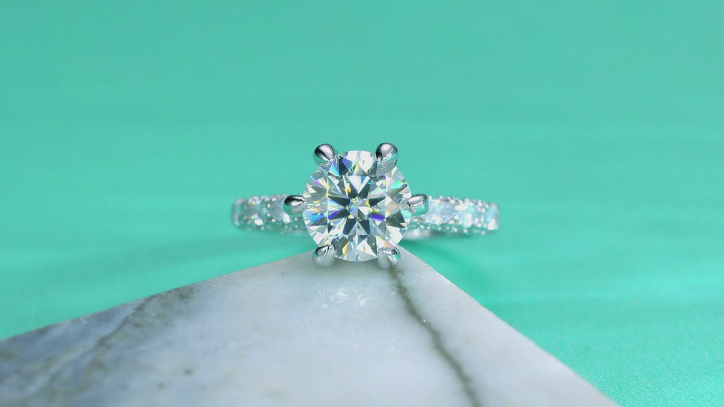 Fortuna Moissanite Solitaire Ring in Sterling Silver — video