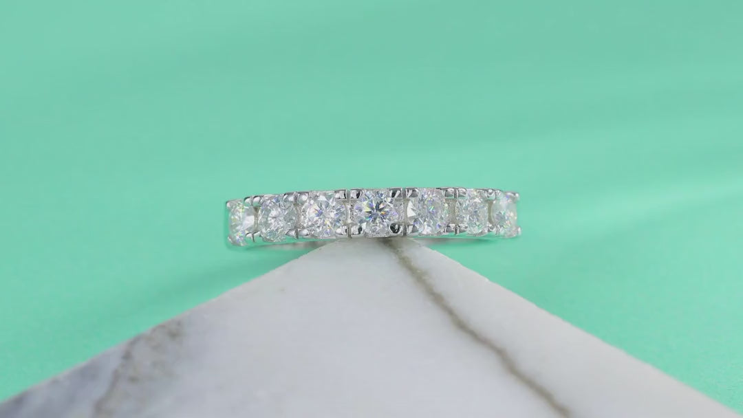 Lucky Seven Moissanite Five-Stone Ring in Sterling Silver — video