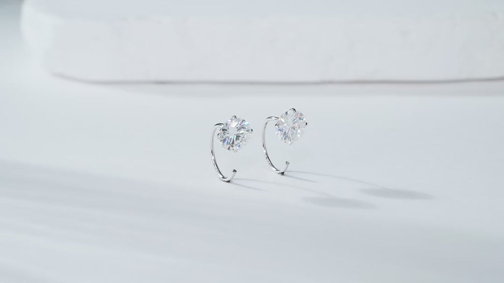 Nudo Moissanite Stud Earrings in Sterling Silver — video