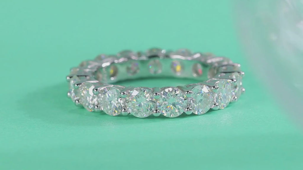 Starfield Moissanite Eternity Band Ring in Sterling Silver — video