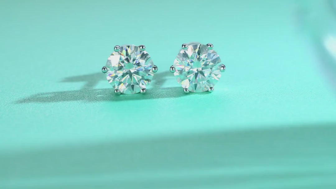 Poise Moissanite Stud Earrings in Sterling Silver — video