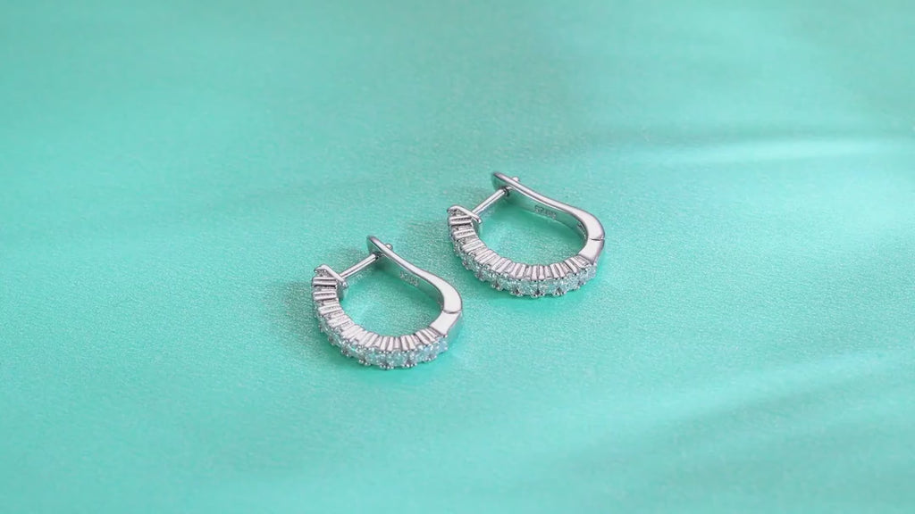 Wrap Moissanite Huggie Hoop Earrings in Sterling Silver — video