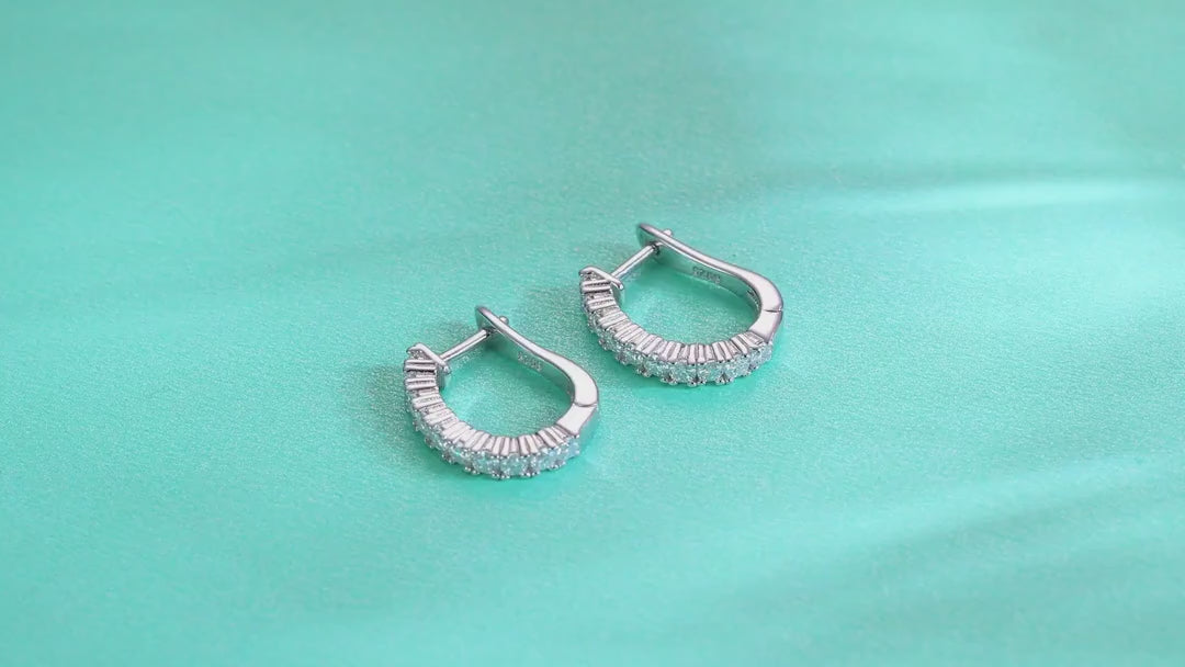 Wrap Moissanite Huggie Hoop Earrings in Sterling Silver — video