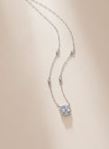 Stardust 1ct moissanite halo pendant necklace in 925 sterling silver